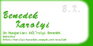 benedek karolyi business card